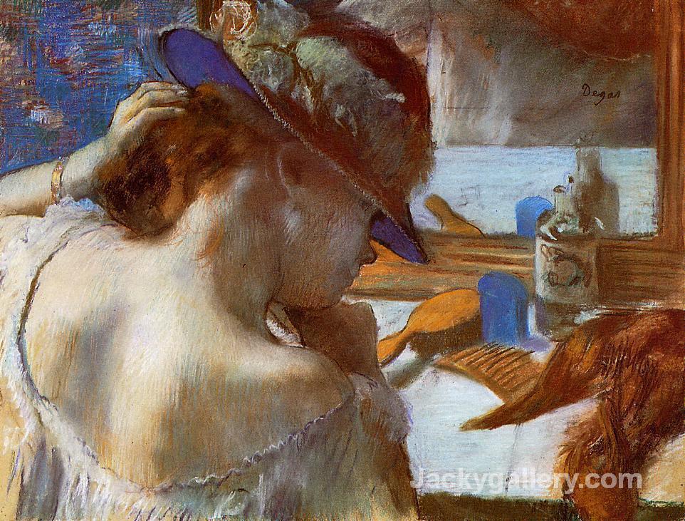 At the Mirror by Edgar Degas paintings reproduction